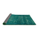 Sideview of Abstract Teal Green Modern Rug, abs762