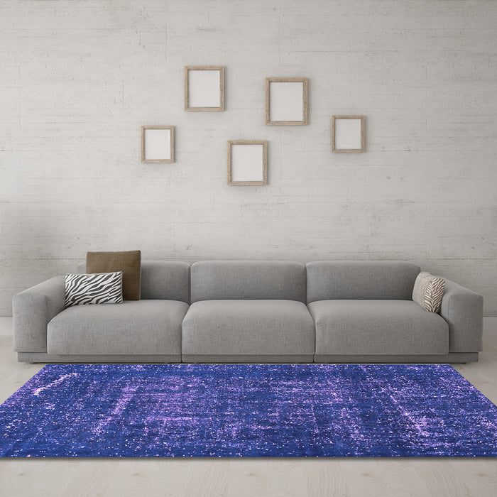 Machine Washable Abstract Purple Modern Area Rugs in a Living Room, wshabs762pur