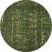 Round Abstract Brown Modern Rug, abs762brn