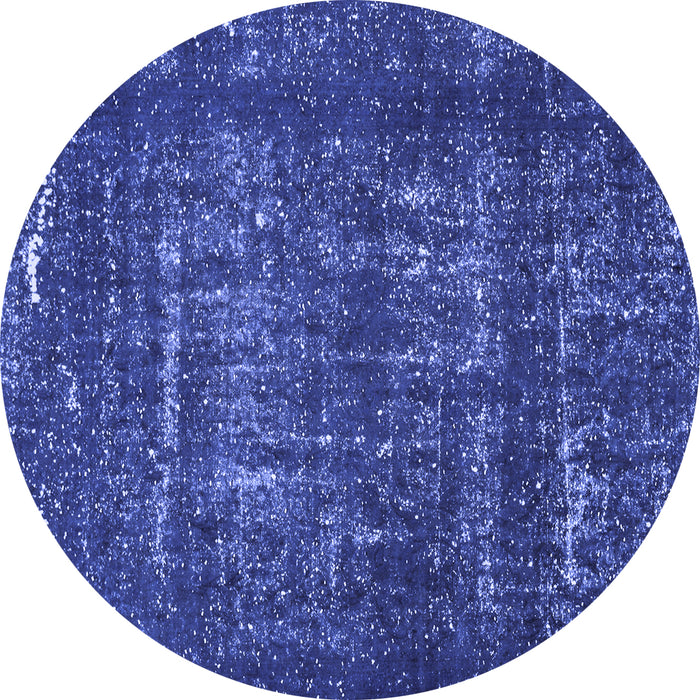 Round Abstract Blue Modern Rug, abs762blu