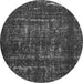 Round Abstract Gray Modern Rug, abs762gry