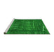 Sideview of Machine Washable Abstract Green Modern Area Rugs, wshabs762grn