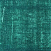 Square Abstract Turquoise Modern Rug, abs762turq