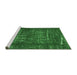 Sideview of Machine Washable Abstract Emerald Green Modern Area Rugs, wshabs762emgrn