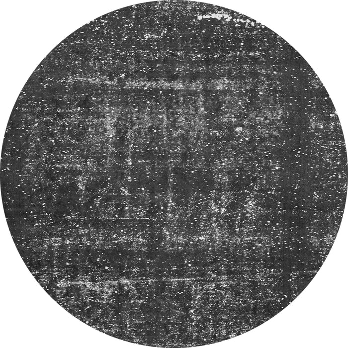 Round Machine Washable Abstract Gray Modern Rug, wshabs762gry