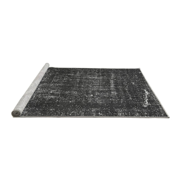 Sideview of Machine Washable Abstract Gray Modern Rug, wshabs762gry