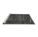 Sideview of Machine Washable Abstract Gray Modern Rug, wshabs762gry