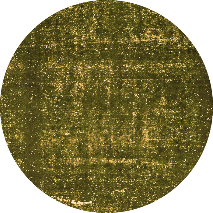 Round Machine Washable Abstract Orange Modern Area Rugs, wshabs762org