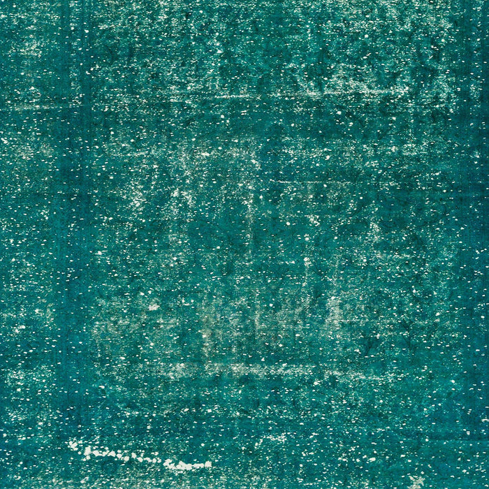 Square Machine Washable Abstract Teal Green Rug, wshabs762