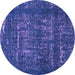 Round Abstract Purple Modern Rug, abs762pur