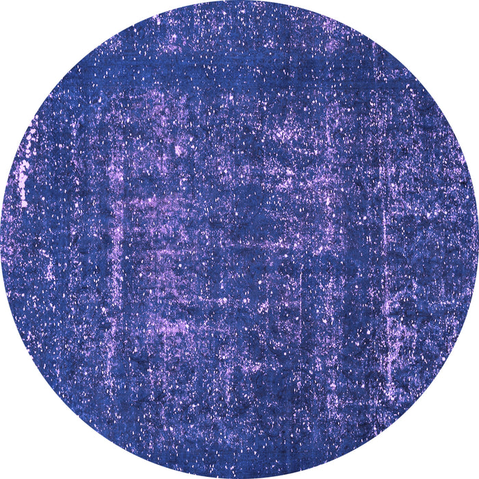 Round Machine Washable Abstract Purple Modern Area Rugs, wshabs762pur