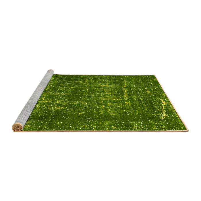 Sideview of Machine Washable Abstract Yellow Modern Rug, wshabs762yw