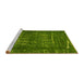 Sideview of Machine Washable Abstract Yellow Modern Rug, wshabs762yw