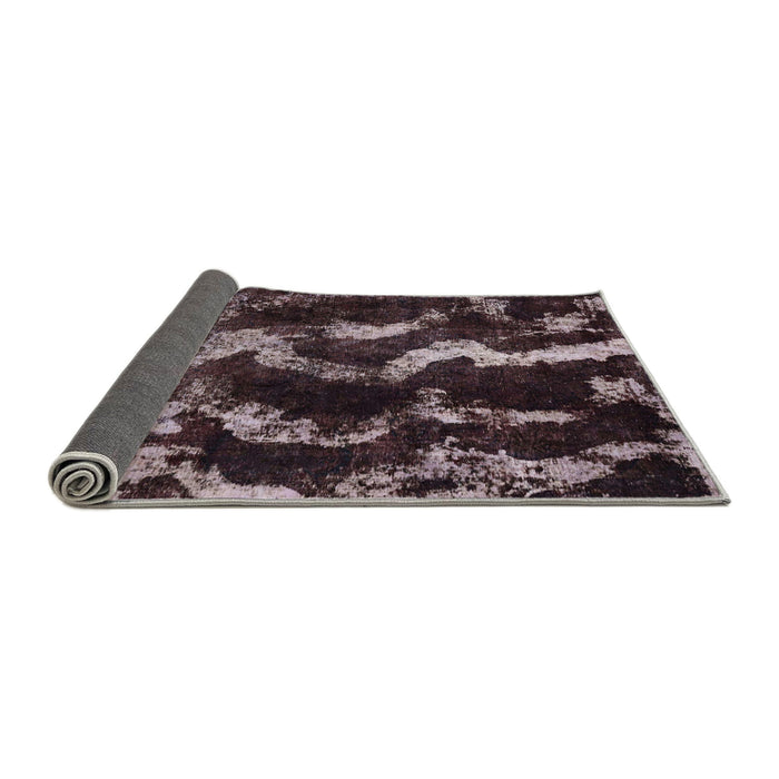 Sideview of Abstract Rose Purple Modern Rug, abs763