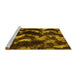 Sideview of Machine Washable Abstract Yellow Modern Rug, wshabs763yw