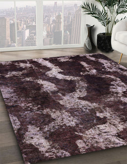 Abstract Rose Purple Modern Rug in Family Room, abs763