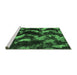 Sideview of Machine Washable Abstract Emerald Green Modern Area Rugs, wshabs763emgrn