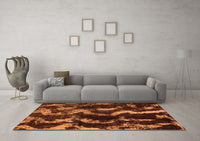 Machine Washable Abstract Orange Modern Rug, wshabs763org