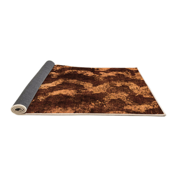 Sideview of Abstract Orange Modern Rug, abs763org