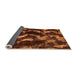 Sideview of Abstract Orange Modern Rug, abs763org