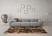 Machine Washable Abstract Brown Modern Rug in a Living Room,, wshabs763brn