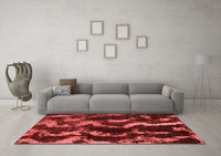 Machine Washable Abstract Red Modern Rug, wshabs763red