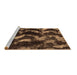 Sideview of Machine Washable Abstract Brown Modern Rug, wshabs763brn