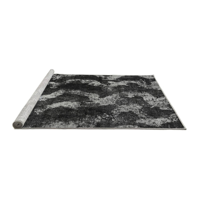 Sideview of Machine Washable Abstract Gray Modern Rug, wshabs763gry