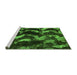 Sideview of Machine Washable Abstract Green Modern Area Rugs, wshabs763grn