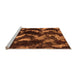 Sideview of Machine Washable Abstract Orange Modern Area Rugs, wshabs763org