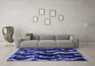 Machine Washable Abstract Blue Modern Rug in a Living Room, wshabs763blu