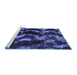 Sideview of Machine Washable Abstract Blue Modern Rug, wshabs763blu