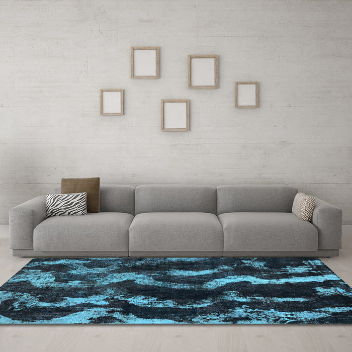 Machine Washable Abstract Light Blue Modern Rug in a Living Room, wshabs763lblu
