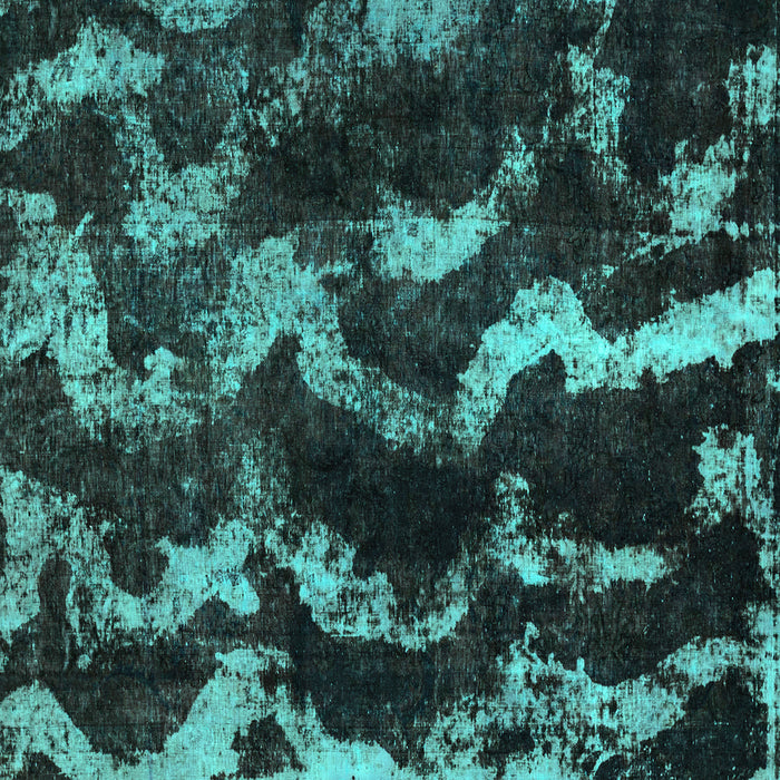 Square Machine Washable Abstract Turquoise Modern Area Rugs, wshabs763turq
