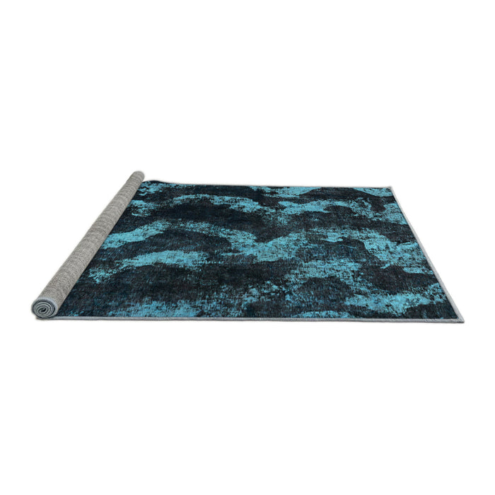 Sideview of Machine Washable Abstract Light Blue Modern Rug, wshabs763lblu
