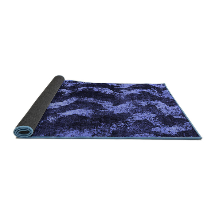 Sideview of Abstract Blue Modern Rug, abs763blu