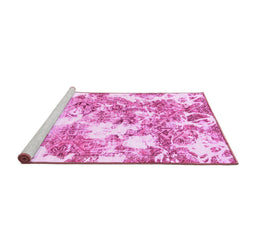Sideview of Machine Washable Abstract Pink Modern Rug, wshabs764pnk