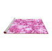 Sideview of Machine Washable Abstract Pink Modern Rug, wshabs764pnk