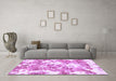 Machine Washable Abstract Purple Modern Area Rugs in a Living Room, wshabs764pur