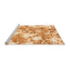 Sideview of Machine Washable Abstract Orange Modern Area Rugs, wshabs764org