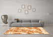 Machine Washable Abstract Orange Modern Area Rugs in a Living Room, wshabs764org