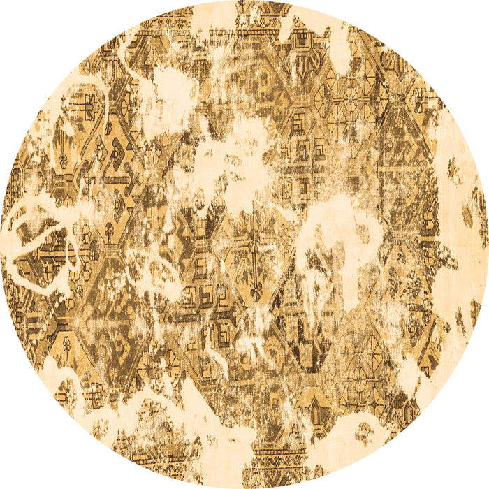 Round Abstract Brown Modern Rug, abs764brn