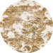 Round Machine Washable Abstract Wheat Beige Rug, wshabs764