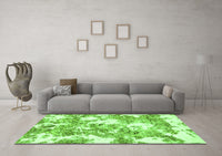 Machine Washable Abstract Green Modern Rug, wshabs764grn