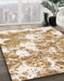 Machine Washable Abstract Wheat Beige Rug in a Family Room, wshabs764