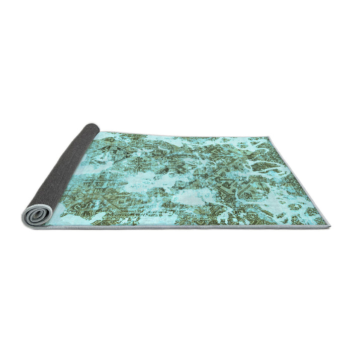 Sideview of Abstract Light Blue Modern Rug, abs764lblu