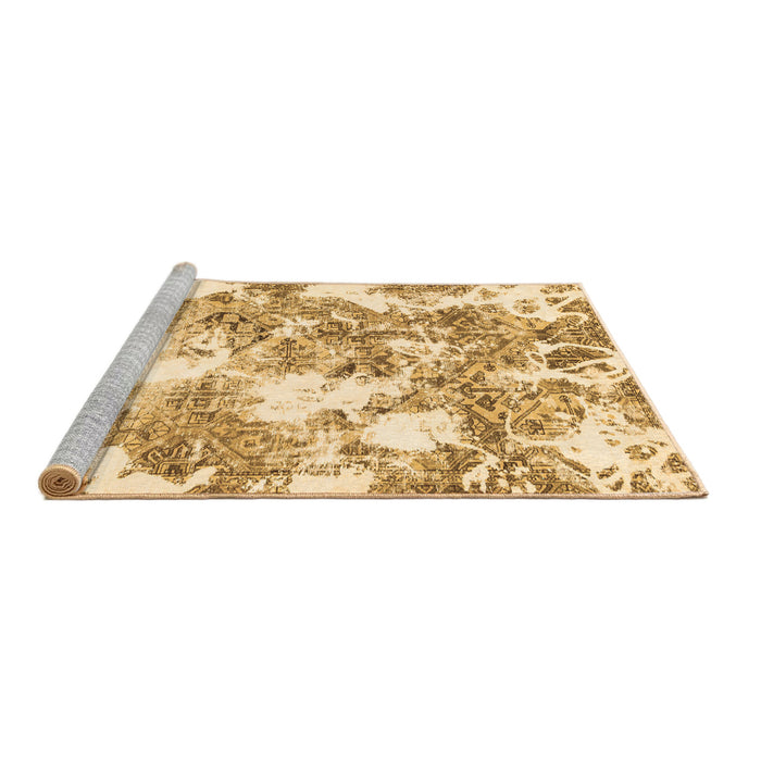 Sideview of Machine Washable Abstract Brown Modern Rug, wshabs764brn