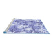 Sideview of Machine Washable Abstract Blue Modern Rug, wshabs764blu