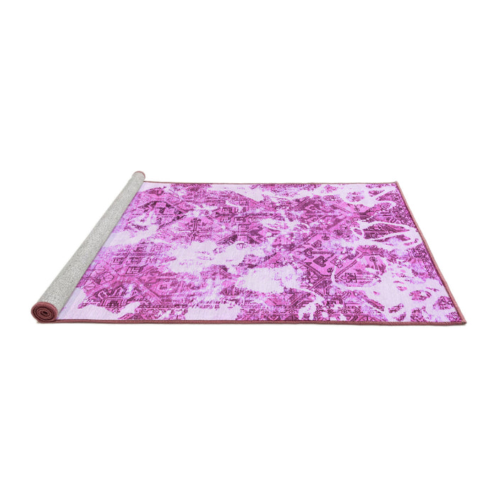 Sideview of Machine Washable Abstract Purple Modern Area Rugs, wshabs764pur
