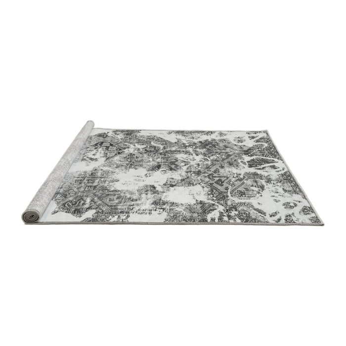 Sideview of Machine Washable Abstract Gray Modern Rug, wshabs764gry